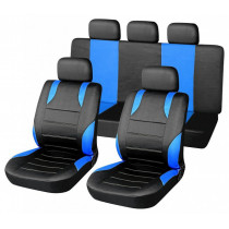 Huse scaune set 9 buc SPORT albastru AIRBAG