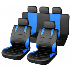 Huse scaune set 9 buc SPORT albastru AIRBAG