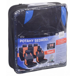 Huse scaune set 9 buc SPORT albastru AIRBAG