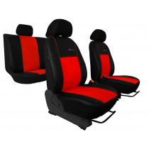 Huse auto Exclusive Alcantara roșu cărămiziu-negru (Alcantara-piele)