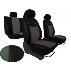 Huse auto Exclusive Alcantara gri deschis-negru (Alcantara-piele)