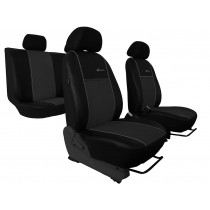 Huse auto Exclusive Alcantara gri închis-negru (Alcantara-piele)