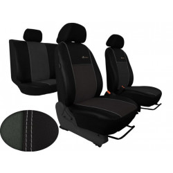 Huse auto Exclusive Alcantara gri închis-negru (Alcantara-piele)