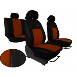 Huse auto Exclusive Alcantara maro-negru (Alcantara-piele)