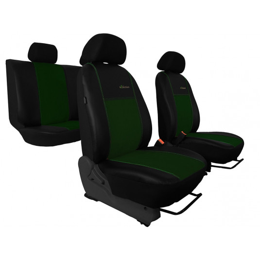 Huse auto Exclusive Alcantara verde-negru (Alcantara-piele)