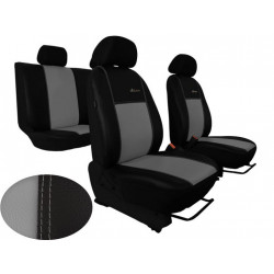 Huse auto Exclusive Leather gri-negru (piele)