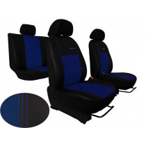 Huse auto Exclusive Leather albastru-negru (piele)