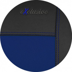 Huse auto Exclusive Leather albastru-negru (piele)