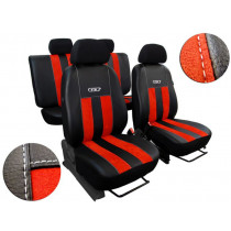 Huse auto GT cărămidiu roșu-negru (Alcantara-piele)