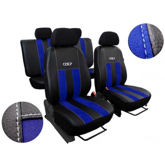 Huse auto GT albastru-negru (Alcantara-piele)