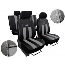 Huse auto GT gri deschis-negru (Alcantara-piele)