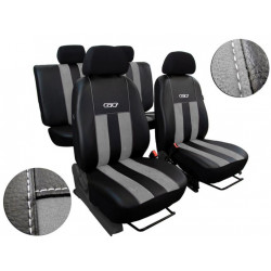 Huse auto GT gri deschis-negru (Alcantara-piele)