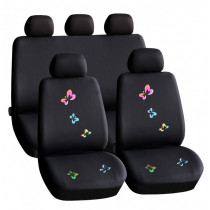Set de huse pentru scaune - model fluture / negru - 9 buc