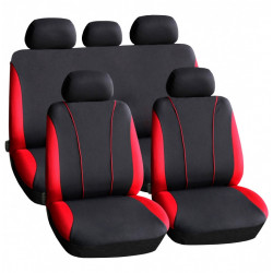 Set husa scaun - rosu / negru - 9 buc