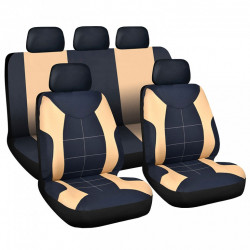 Set huse pentru scaune - bej / negru 9 buc