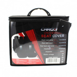 Set huse scaune - gri / negru - 9 buc.