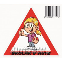 Autocolant Atenție școlar în mașină /fată