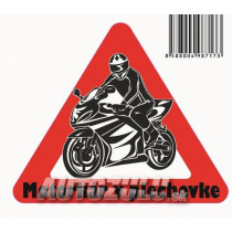 Autocolant Motociclist în cutie de tablă