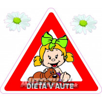 Autocolant Copil în mașină / fată