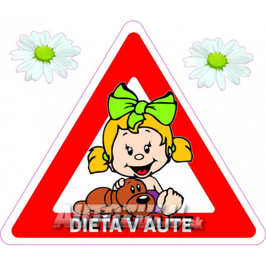 Autocolant Copil în mașină / fată