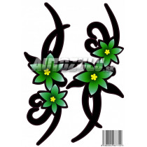 Autocolant floare verde 2buc