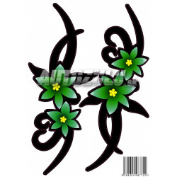 Autocolant floare verde 2buc