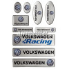 Set de stickere din răină Volkswagen de diverse dimensiuni.