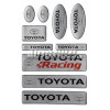 Set de autocolante din rășină Toyota de diverse dimensiuni.
