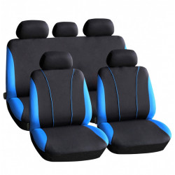 Set de huse pentru scaune - albastru / negru - 9 piese