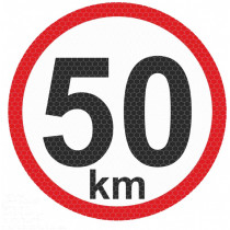 Autocolant reflectorizant mare - 50km