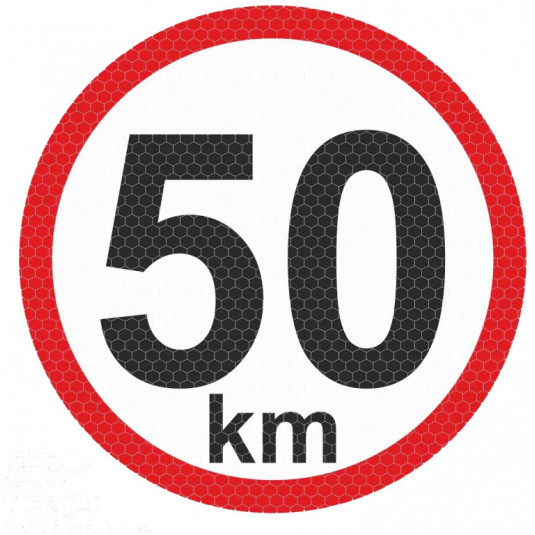 Autocolant reflectorizant mare - 50km