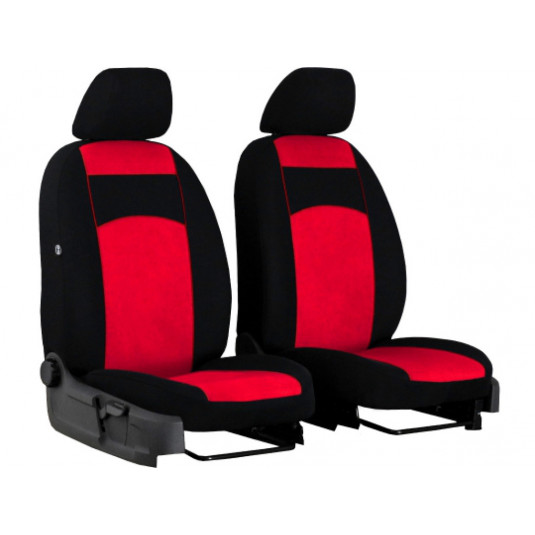 Huse auto față Tuning 1+1 100% roșu 2 buc.