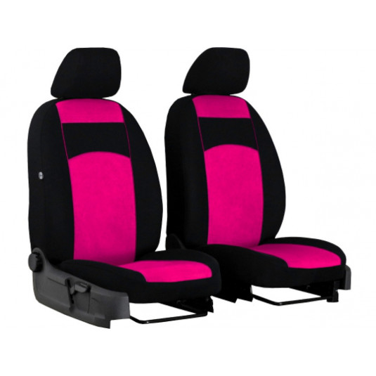 Huse auto pentru scaun conducător și pasager Tuning 1+1 100% roz 2 buc.