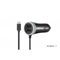 Încărcător de mașină 12/24V Micro USB + 2x USB 2.4A PCH PRO-01