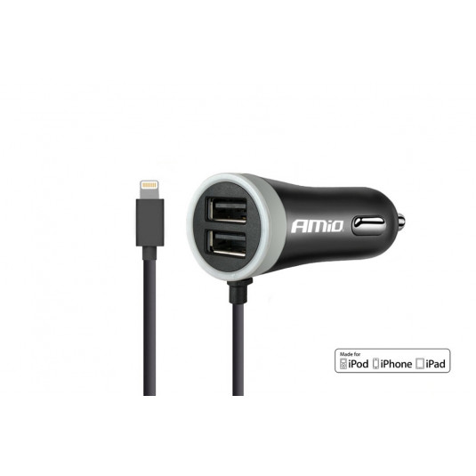 Încărcător auto 12/24V iPhone + 2x USB 2.4A PCH PRO-02
