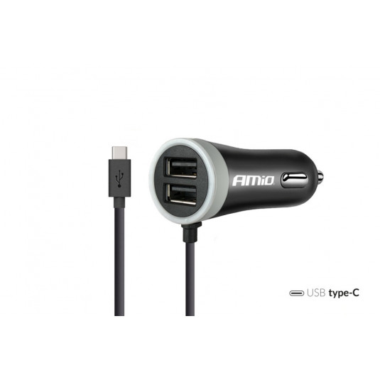Încărcător auto 12/24V USB Type C + 2x USB 2.4A PCH PRO-3