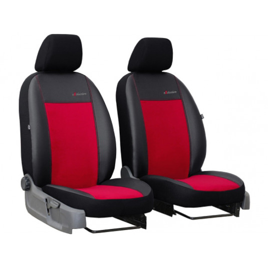 Huse auto Exclusive Alcantara 1+1 față (Alcantara-piele) roșu-negru