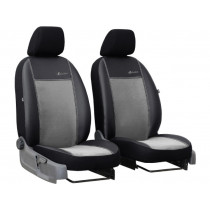 Huse auto Exclusive Alcantara 1+1 față (Alcantara-piele) ușor gri-negru