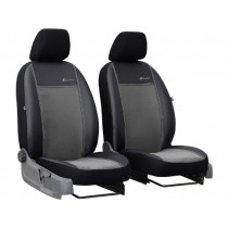 Huse auto Exclusive Alcantara 1+1 fata (Alcantara-piele) gri inchis-negru