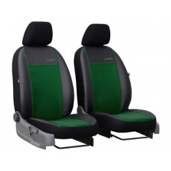 Huse auto Exclusive Alcantara 1+1 față (Alcantara-piele) verde-negru