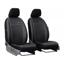 Huse auto Exclusive Alcantara 1+1 față (Alcantara-piele) negru-negru