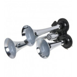 Fanfară cromată 3 tonuri 12/24V