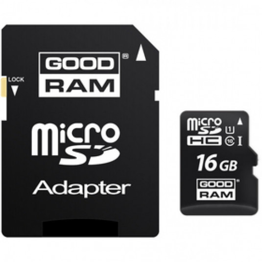 Card de memorie MicroSDHC 16GB CL10 UHS1 + adaptor