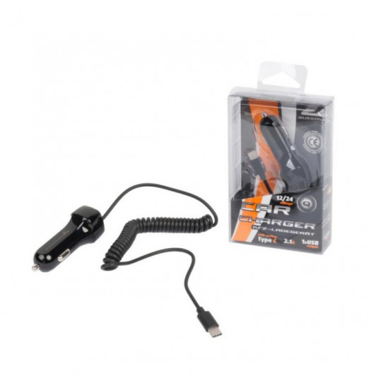 Încărcător tip C 2.1A cu USB 12/24V