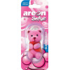 Odorizant aer sub formă de figurină drăguță. Versiune urs, culoare roz. Umplut cu aromă BubbleGum (gumă de mestecat). Poate fi atârnat sau fixat pe suprafețe netede cu ajutorul unui suport din cauciuc.