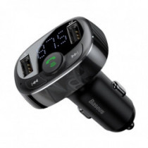 BASEUS FM transmițător tip T Bluetooth 2xUSB microSD, negru