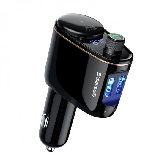 Transmițător FM BASEUS 2x USB bluetooth negru