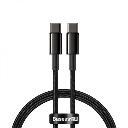 Cablu USB-C la USB-C BASEUS Tungsten Gold, 100 W, 100 cm