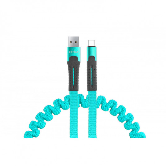 Cablu USB+USB-C spiralat 120cm FullLINK UC-14