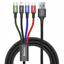 Cablu USB BASEUS Fast 4în1 Lightning / Micro 3,5A 1,2 m negru
